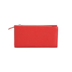 NINA CORDER Red Leather Wallet With Card Slots